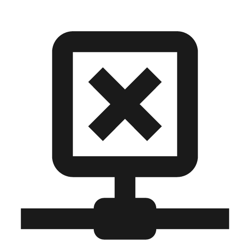 Close network outline icon, outline style, from Material Design Icons