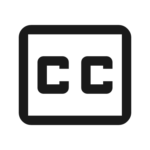 Closed caption outline icon, outline style, from Material Design Icons