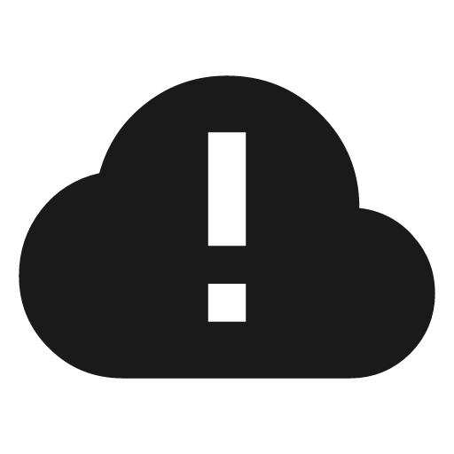 Cloud alert icon, solid style, from Material Design Icons