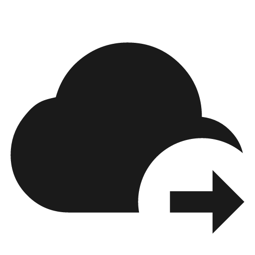 Cloud arrow right icon, solid style, from Material Design Icons