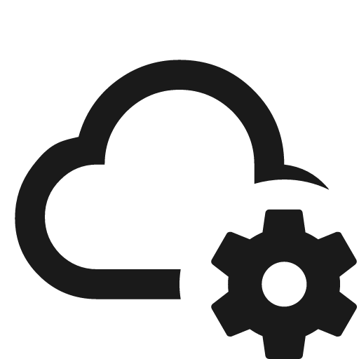 Cloud cog outline icon, outline style, from Material Design Icons