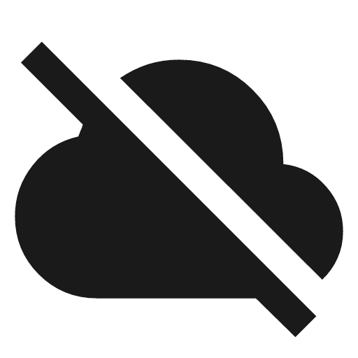 Cloud off icon, solid style, from Material Design Icons
