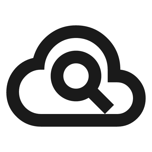 Cloud search outline icon, outline style, from Material Design Icons