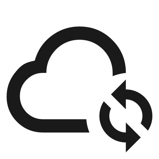 Cloud sync outline icon, outline style, from Material Design Icons