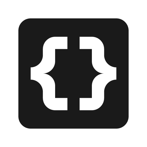 Code braces box icon, solid style, from Material Design Icons