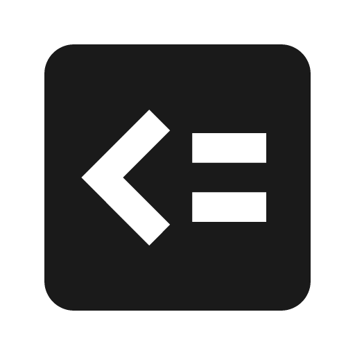 Code less than or equal icon, solid style, from Material Design Icons