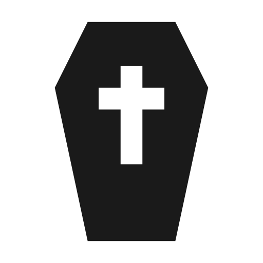 Coffin icon, solid style, from Material Design Icons