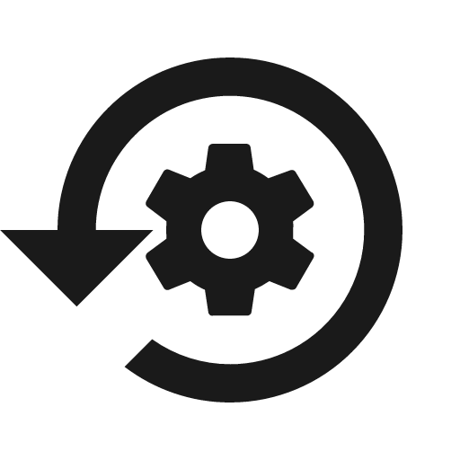 Cog counterclockwise icon, solid style, from Material Design Icons
