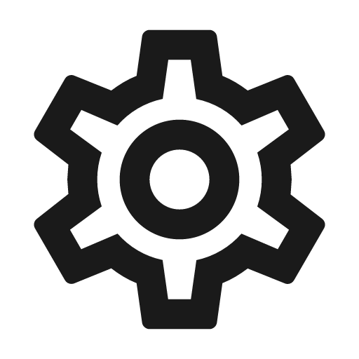 Cog outline icon, outline style, from Material Design Icons