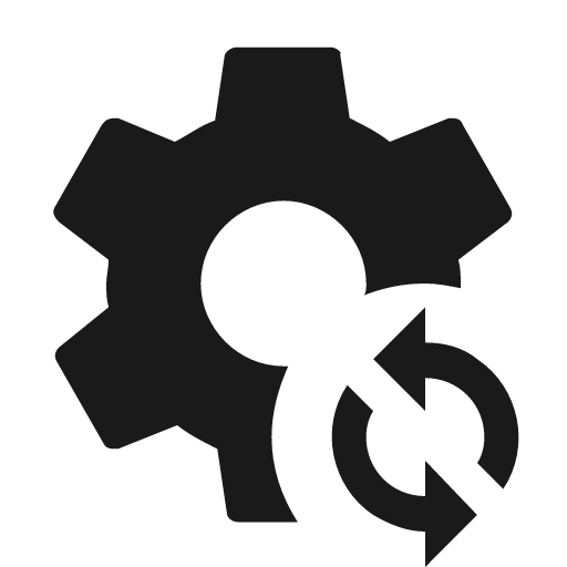 Cog sync icon, solid style, from Material Design Icons