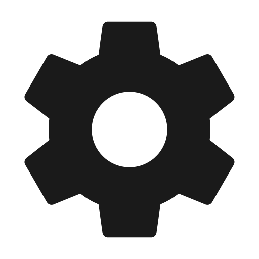 Cog icon, solid style, from Material Design Icons