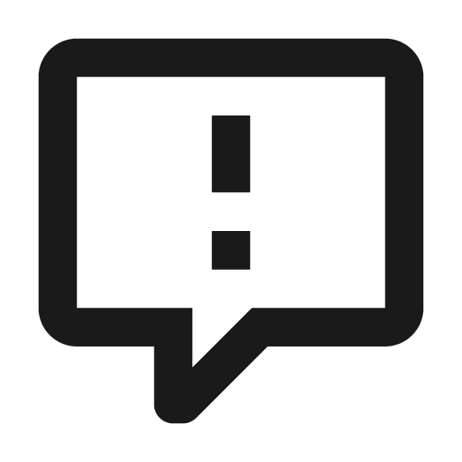 Comment alert outline icon, outline style, from Material Design Icons