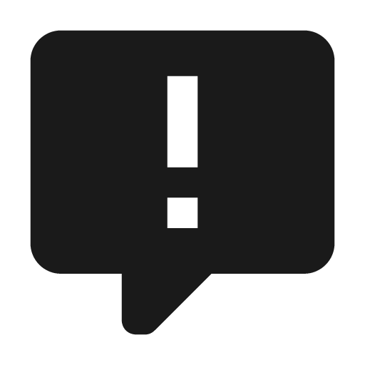 Comment alert icon, solid style, from Material Design Icons