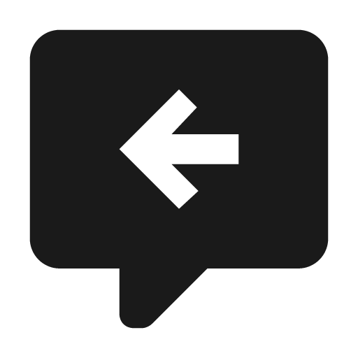 Comment arrow left icon, solid style, from Material Design Icons