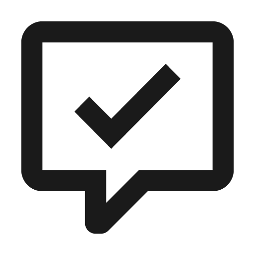 Comment check outline icon, outline style, from Material Design Icons