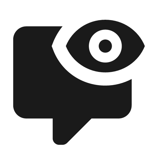 Comment eye icon, solid style, from Material Design Icons