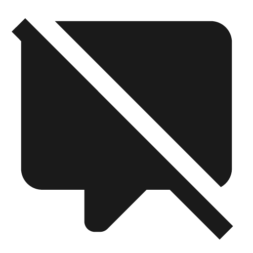 Comment off icon, solid style, from Material Design Icons