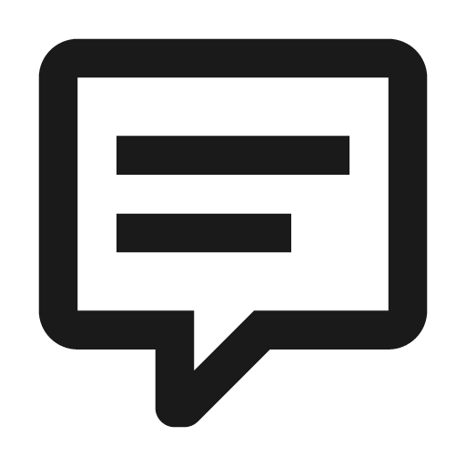 Comment text outline icon, outline style, from Material Design Icons
