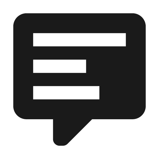 Comment text icon, solid style, from Material Design Icons