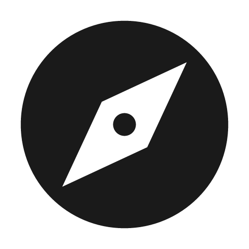 Compass icon, solid style, from Material Design Icons