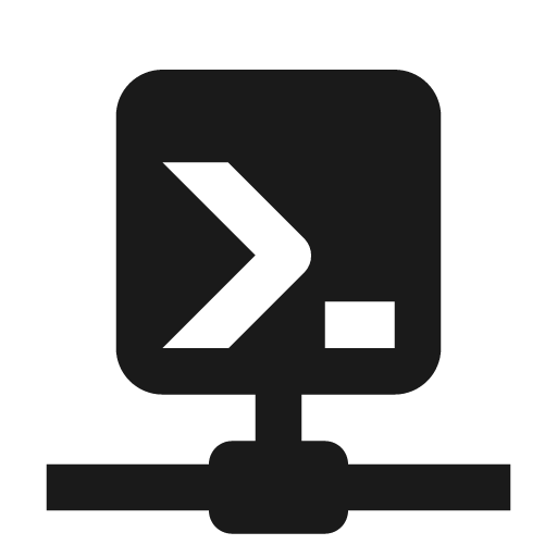Console network icon, solid style, from Material Design Icons