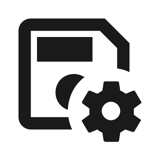 Content save cog outline icon, outline style, from Material Design Icons