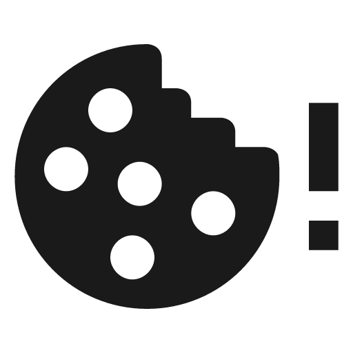 Cookie alert icon, solid style, from Material Design Icons