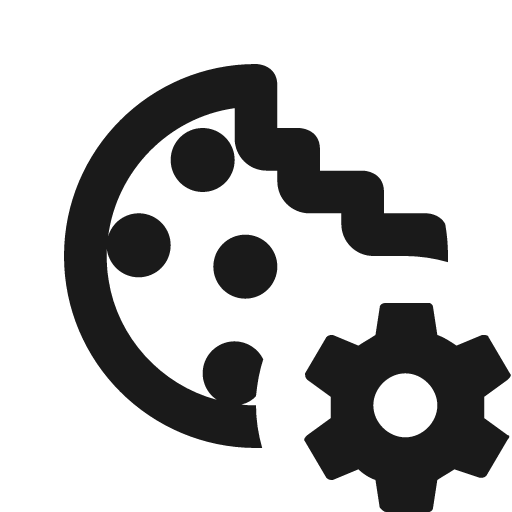Cookie cog outline icon, outline style, from Material Design Icons