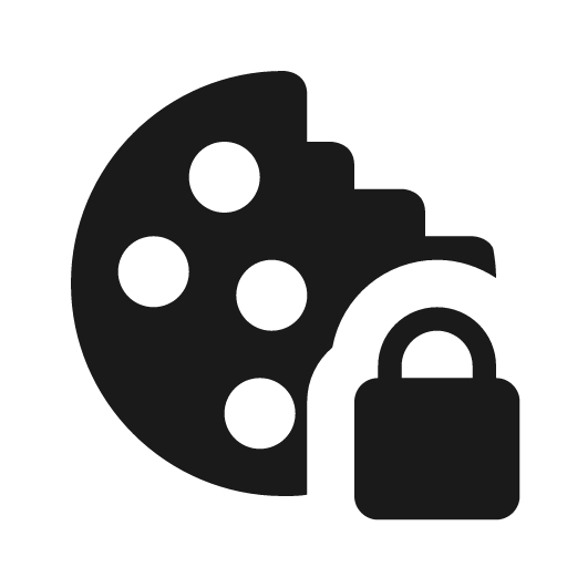 Cookie lock icon, solid style, from Material Design Icons