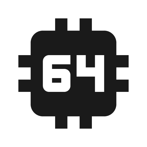 Cpu 64 bit icon, solid style, from Material Design Icons
