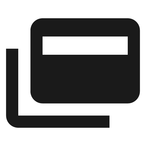 Credit card multiple icon, solid style, from Material Design Icons