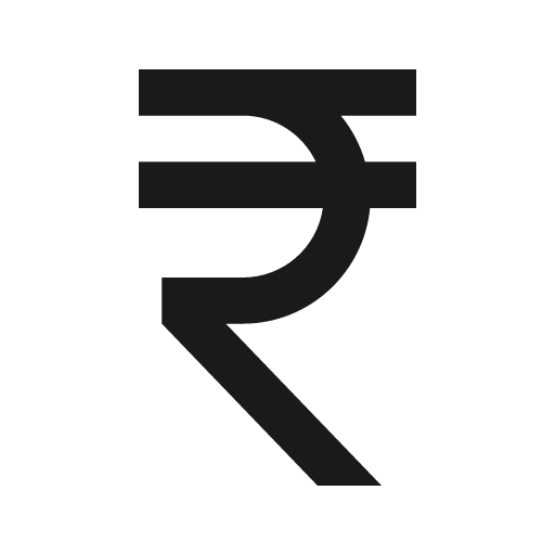 Currency rupee icon, solid style, from Material Design Icons
