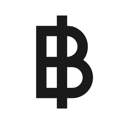 Currency thb icon, solid style, from Material Design Icons