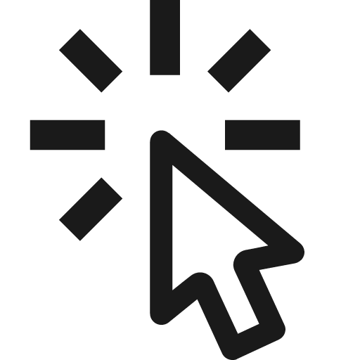 Cursor default click outline icon, outline style, from Material Design Icons