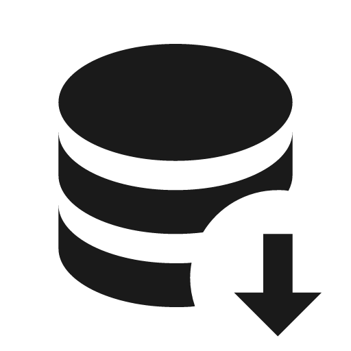 Database arrow down icon, solid style, from Material Design Icons