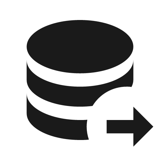 Database arrow right icon, solid style, from Material Design Icons