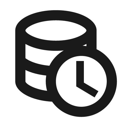 Database clock outline icon, outline style, from Material Design Icons