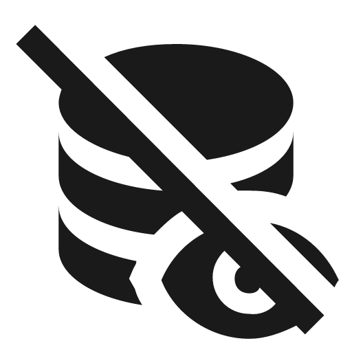 Database eye off icon, solid style, from Material Design Icons
