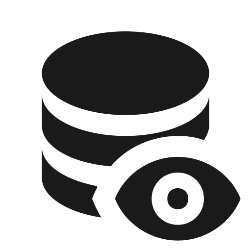Database eye icon, solid style, from Material Design Icons