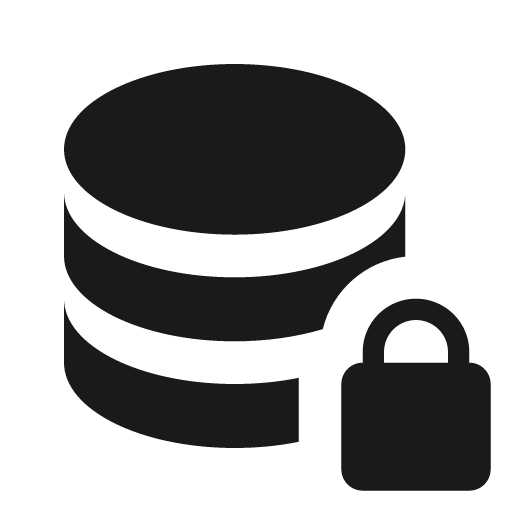 Database lock icon, solid style, from Material Design Icons