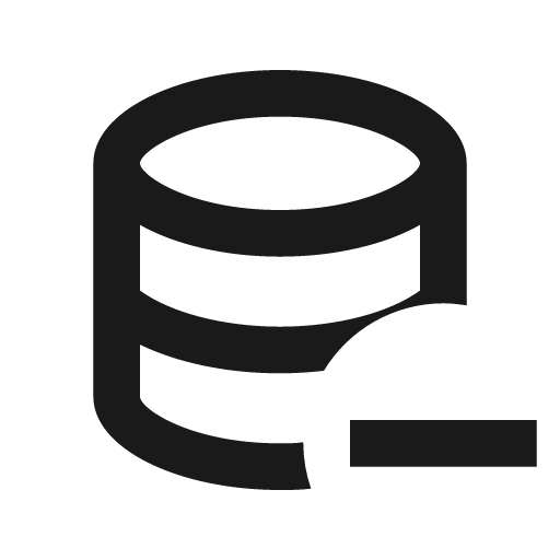 Database minus outline icon, outline style, from Material Design Icons