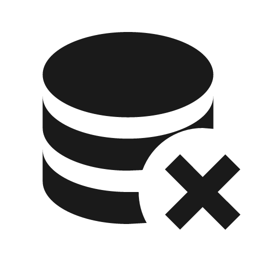 Database remove icon, solid style, from Material Design Icons