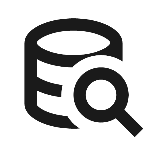 Database search outline icon, outline style, from Material Design Icons