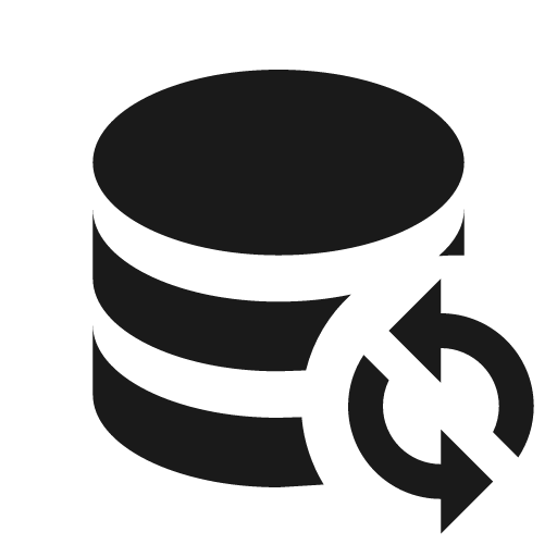 Database sync icon, solid style, from Material Design Icons