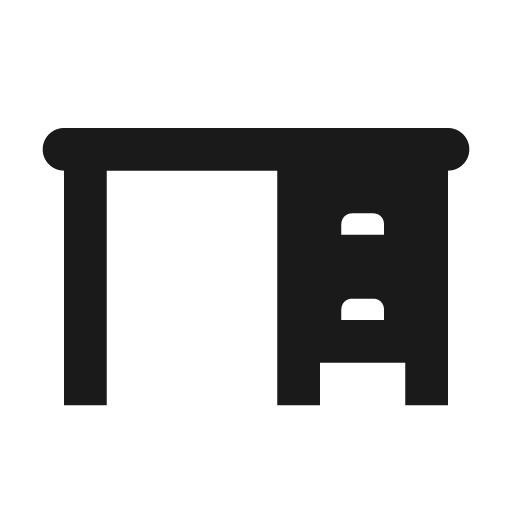 Desk icon, solid style, from Material Design Icons