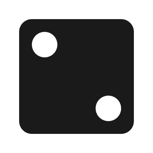 Dice 2 icon, solid style, from Material Design Icons