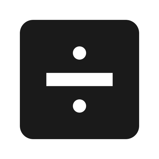 Division box icon, solid style, from Material Design Icons