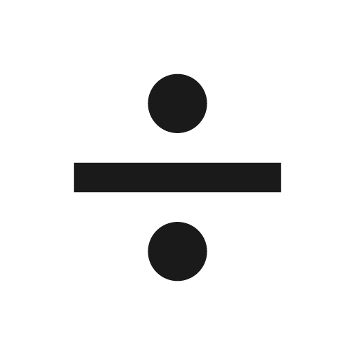 Division icon, solid style, from Material Design Icons