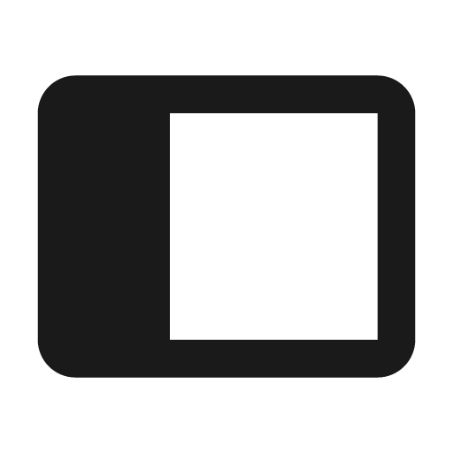 Dock left icon, solid style, from Material Design Icons