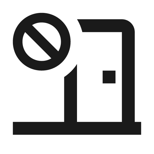 Door closed cancel icon, solid style, from Material Design Icons